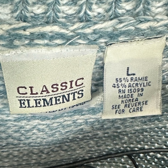 Vintage Classic Elements knitted by hand snowflake cable knit cardigan size L - Picture 3 of 8